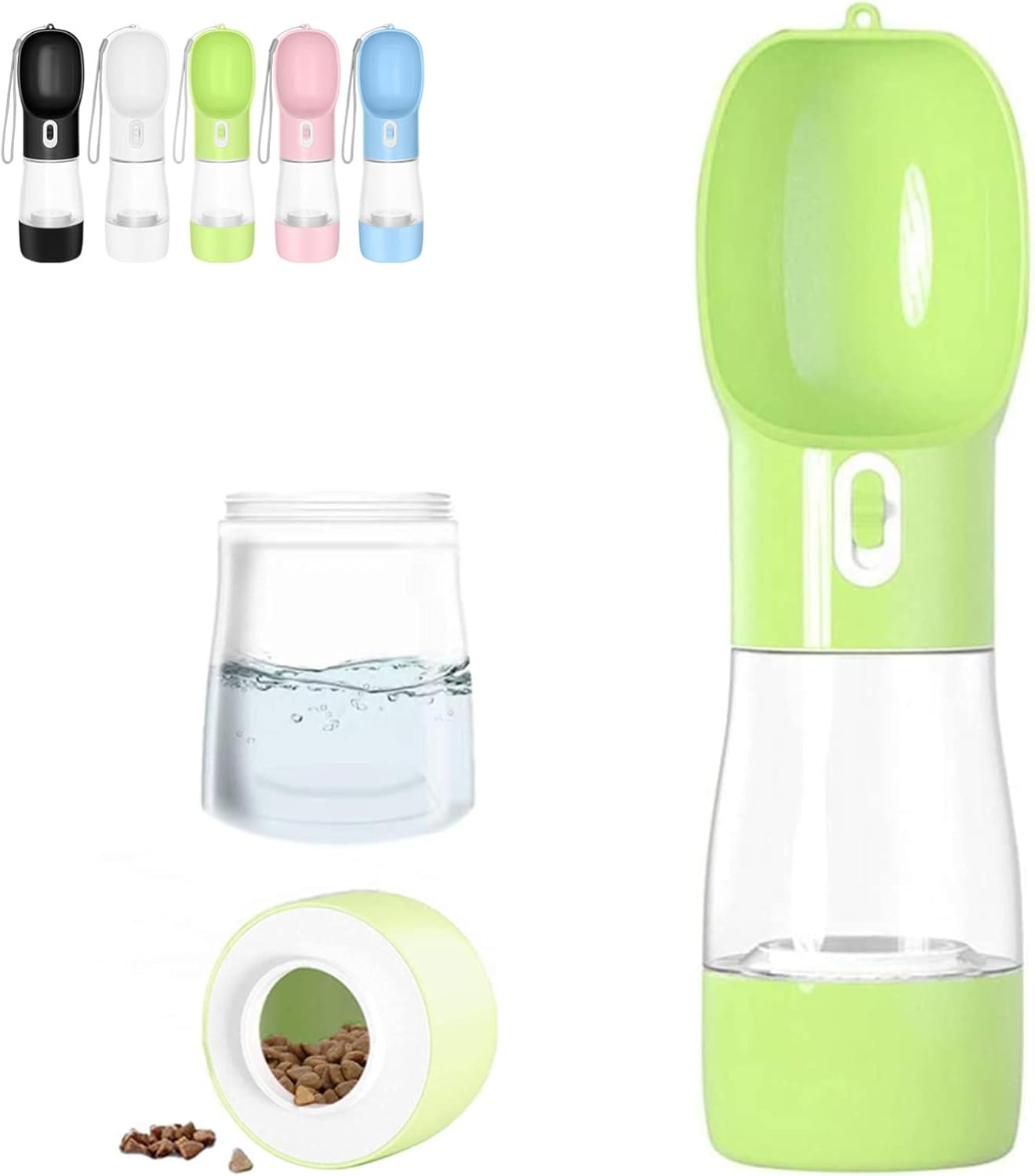 Portable Dog Water Bottle - Leak Proof Dog Water Dispenser with Bowl & Food Container, Dishwasher Safe Food Grade Plastic for Pet Puppy Outdoor Walking Hiking Travel Pink - Image 11