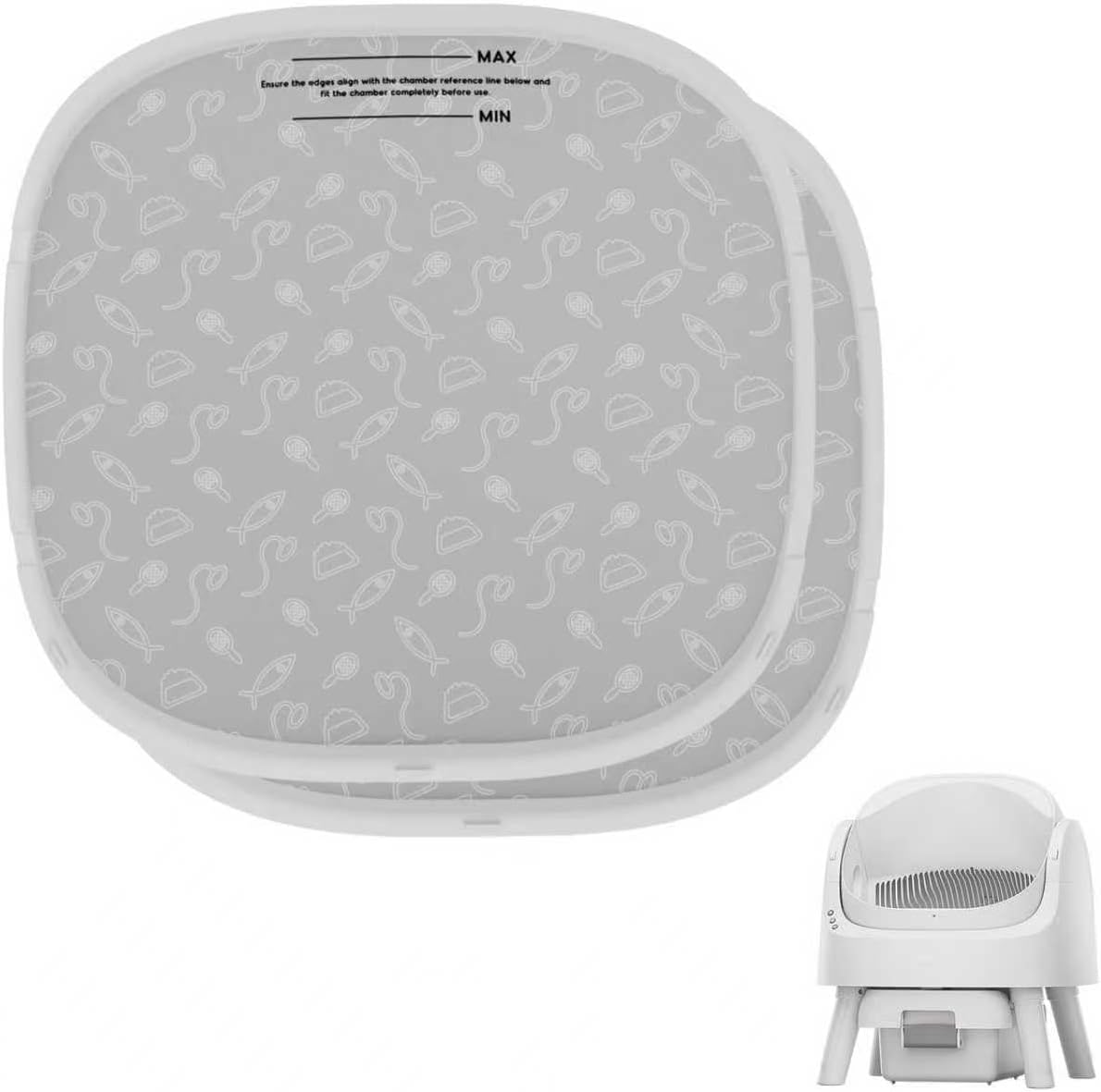 PetPivot AutoScooper 11 replacement litter pad front view showing gray surface and pattern.