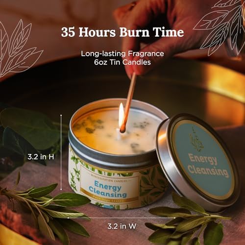 Calyan Wax Co. 8.8 ounce soy candle being lit showing double wicks