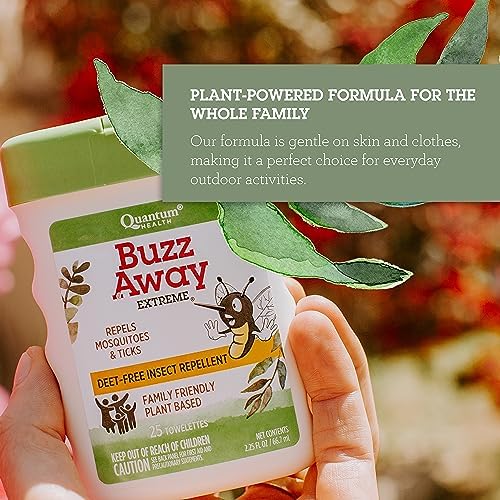 Portable travel size non toxic bug repellent wipes package for outdoor camping.