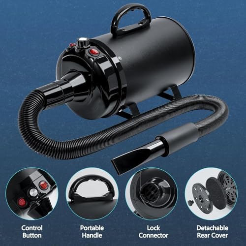Blanlody 5.2 Horsepower pet dryer in a grooming setup