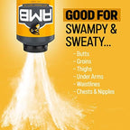 Anti Monkey Butt odor eliminator powder for work boots and sports shoes.