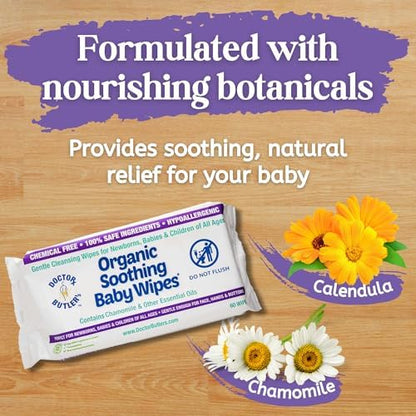 Doctor Butler's EWG verified non toxic baby wet wipes back label instructions