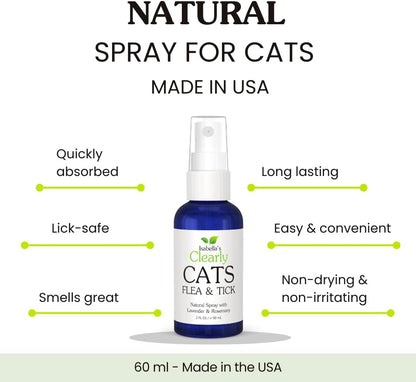 Isabella's Clearly Cats non-toxic tick repellent for felines application instructions label