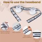 Toddler wearing white Dekukar noise cancelling ear protection
