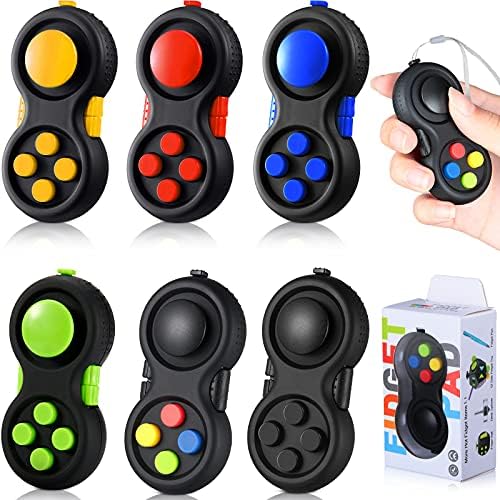 Skylety 6 Piece Cam Fidget Pad Controller mixed colors front view