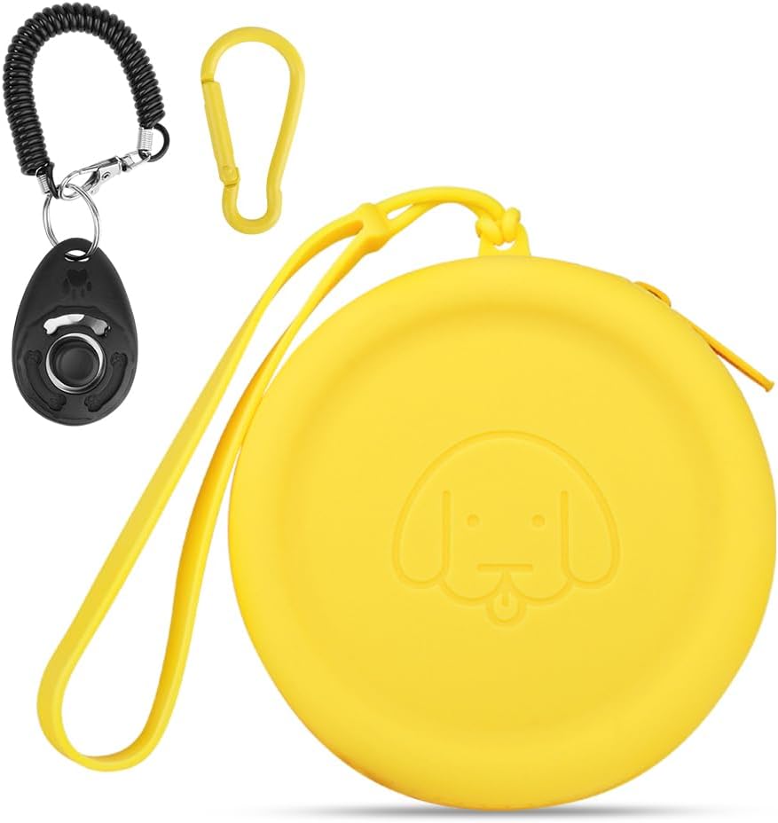 WALLFID Silicone Dog Treat Pouch Small Bag,with Pet Training Clicker,Walking Bag for Dog and Cat, Pocket Size, Easy to Clean, Odorless, Zipper Design,Moisture-Proof,Travel Walking Bag.(Sky Blue) - Image 11