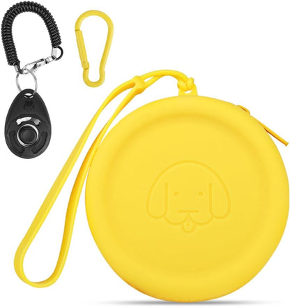 WALLFID Silicone Dog Treat Pouch Small Bag,with Pet Training Clicker,Walking Bag for Dog and Cat, Pocket Size, Easy to Clean, Odorless, Zipper Design,Moisture-Proof,Travel Walking Bag.(Sky Blue) - Image 11