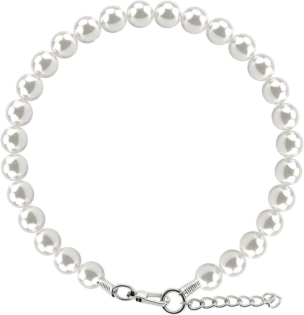 Adjustable pearl necklace for small dogs with lobster claw clasp