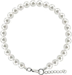 Adjustable pearl necklace for small dogs with lobster claw clasp