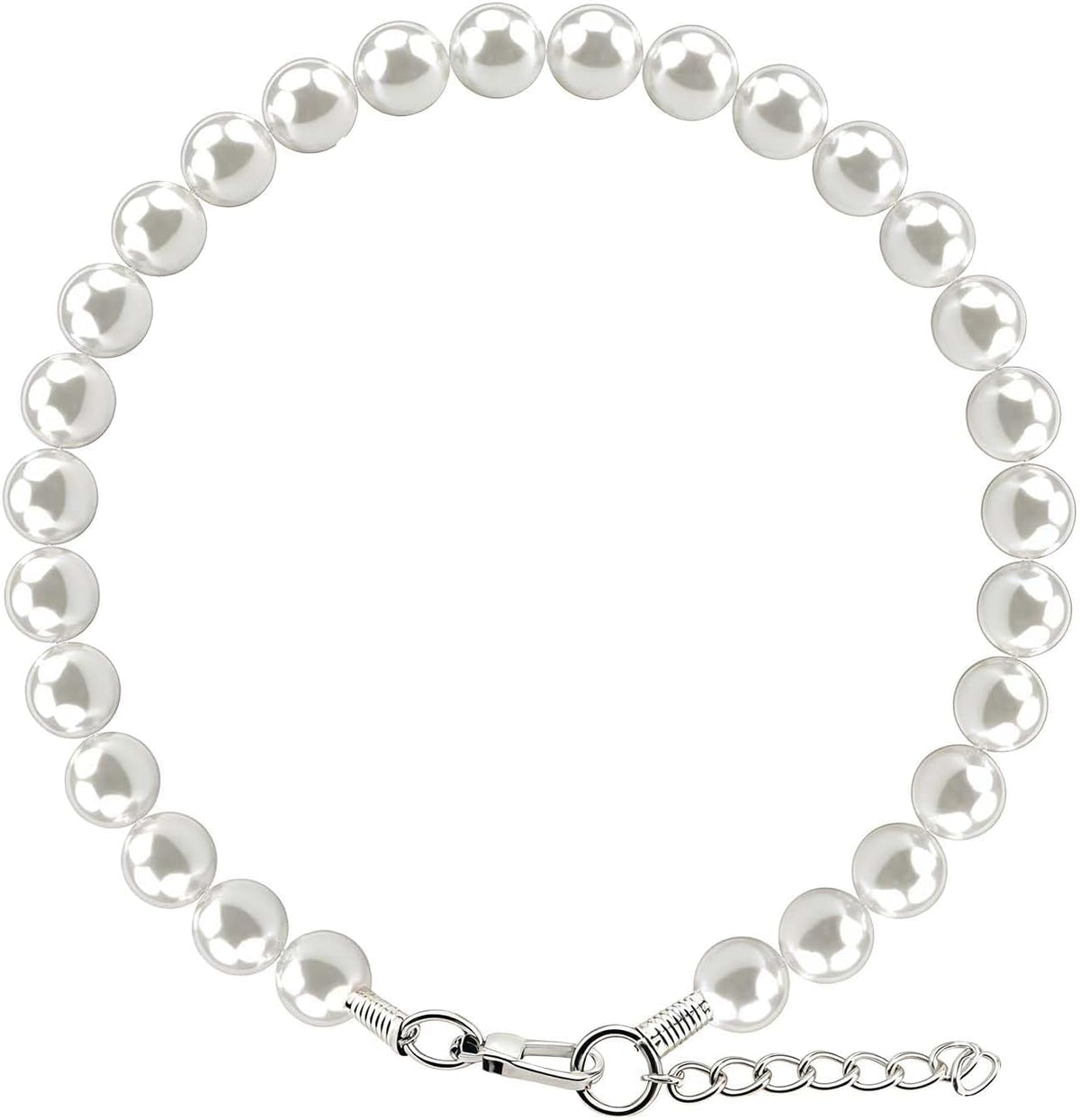 Adjustable pearl necklace for small dogs with lobster claw clasp