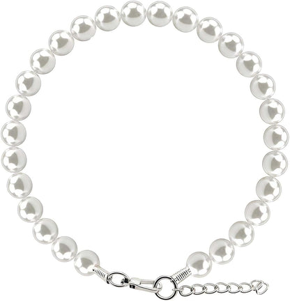 Adjustable pearl necklace for small dogs with lobster claw clasp