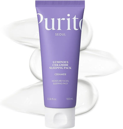 PURITO Luminous Ceramide Sleeping Pack 100 Milliliters front view of the packaging tube