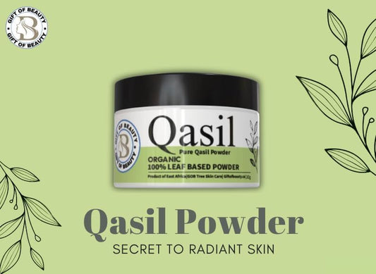 Pure green Somali Qasil powder texture for organic face mask preparation