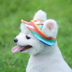 Side profile of Leconpet dog hat with adjustable neck strap