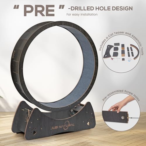 Secure cat exercise wheel base with low center of gravity
