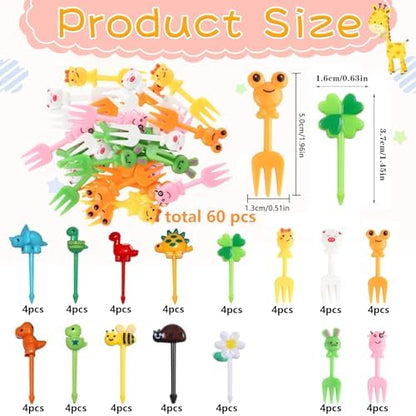 Reusable plastic giraffe and panda food picks for lunch