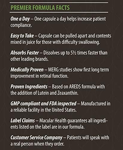 Visual Advantage macular support supplement packaging details
