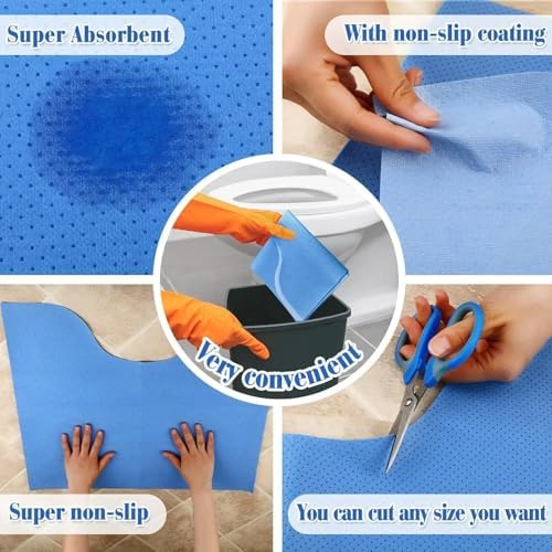 High quality non woven fabric layers of the Camargue toilet mat showing rapid absorption of liquids.