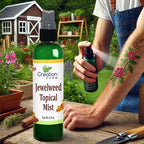 Creation Pharm Jewelweed Spray spray nozzle close up for easy outdoor application