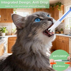 Close up view of the integrated soft silicone tip on the pet medication pusher