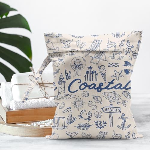 Sldpngo coastal home pattern wet bag for travel