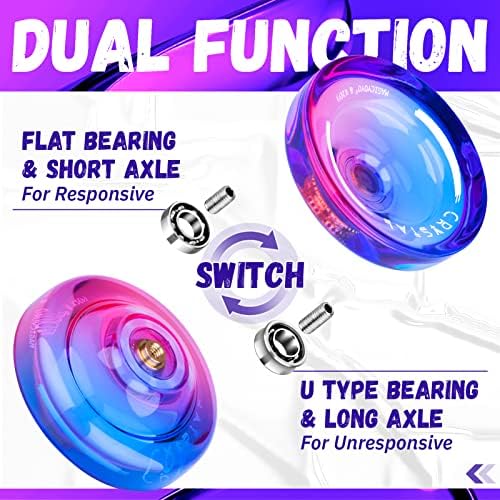 MAGICYOYO K2 professional fingerspin yoyo disassembled to highlight the internal axle structure.
