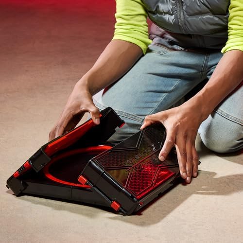 Internal view of Xcelerator rails in Beyblade battle arena