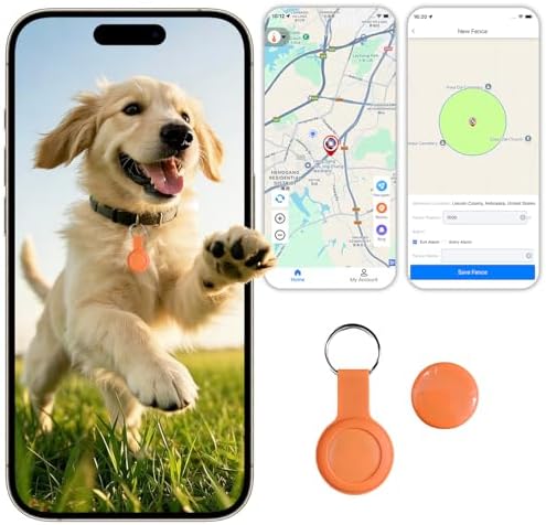 Wnrfg subscription free pet tracker clipped onto a small dog collar