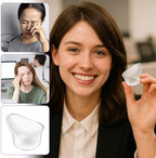 Side view showing the contoured edge of the plastic eye wash cup