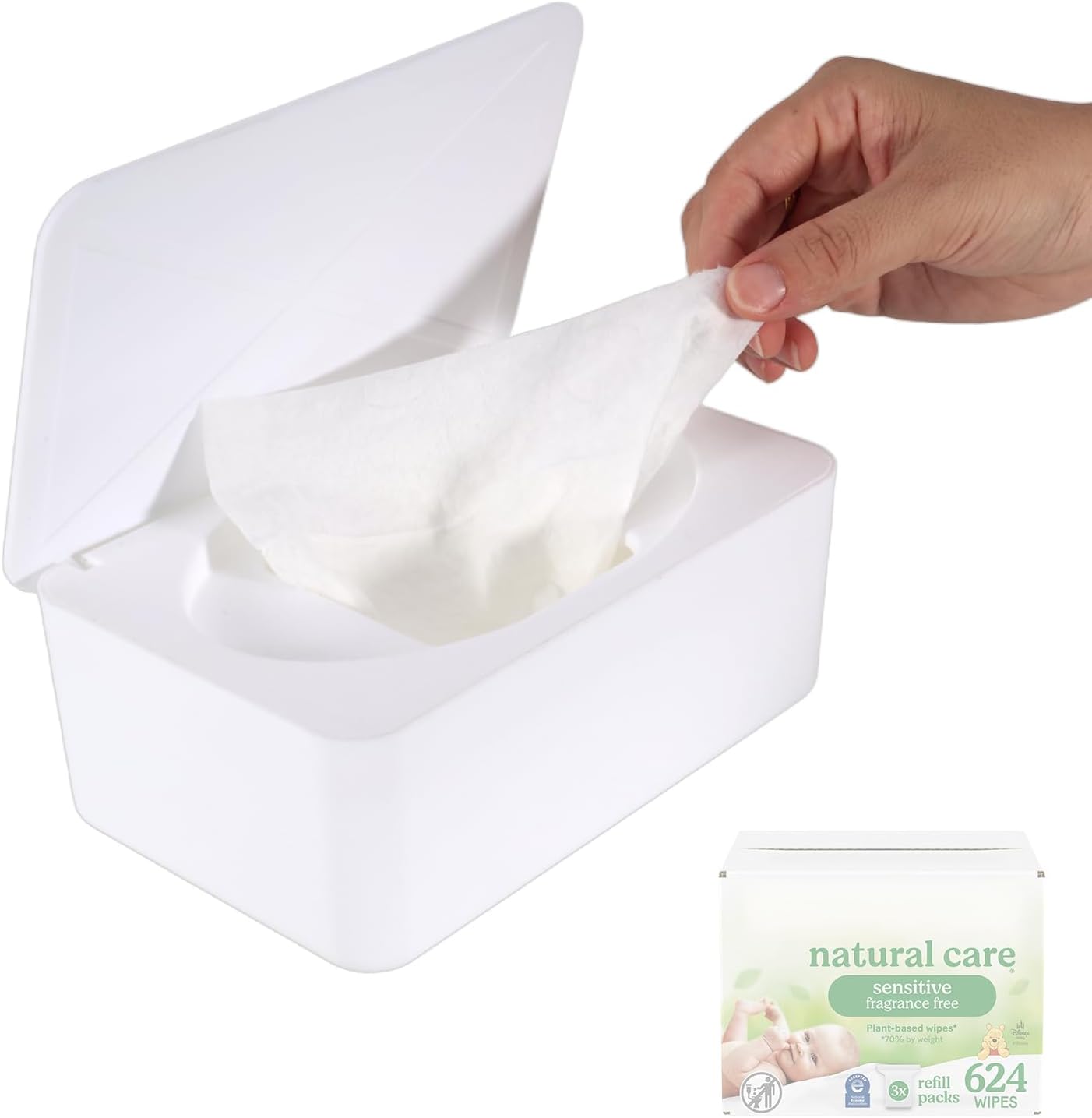 Eiszhjk wipes dispenser front view in white