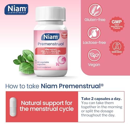 Niam Laboratorios Vitex capsules next to the supplement bottle