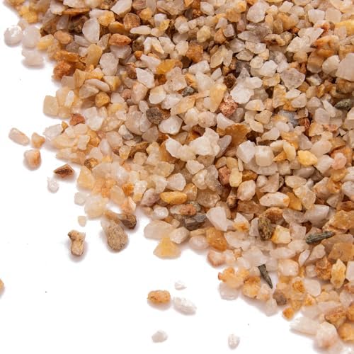 CFKJ coarse silica sand inside a glass fish tank aquarium