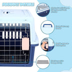 Close up of the secure metal bolts and easy lock door buckle on the Maxdot portable pet kennel