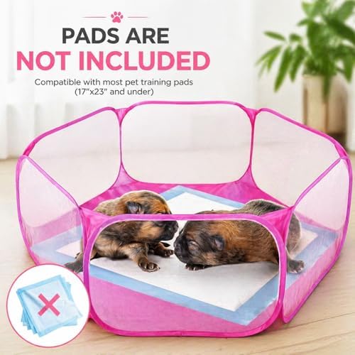 Rypet small animal exercise fence shown fully expanded in outdoor setting