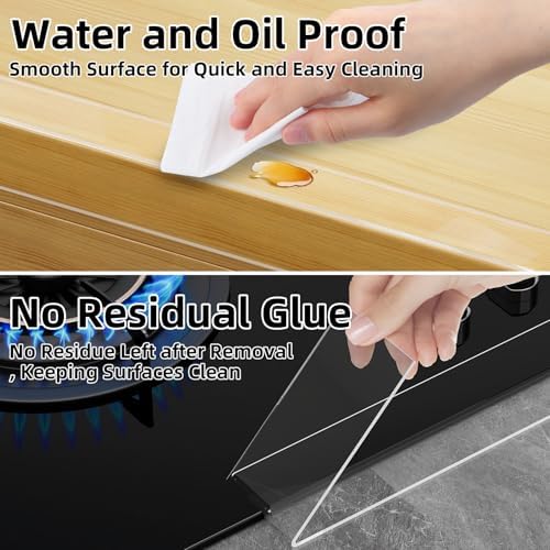 Adhesive clear protector strip applied to glass table