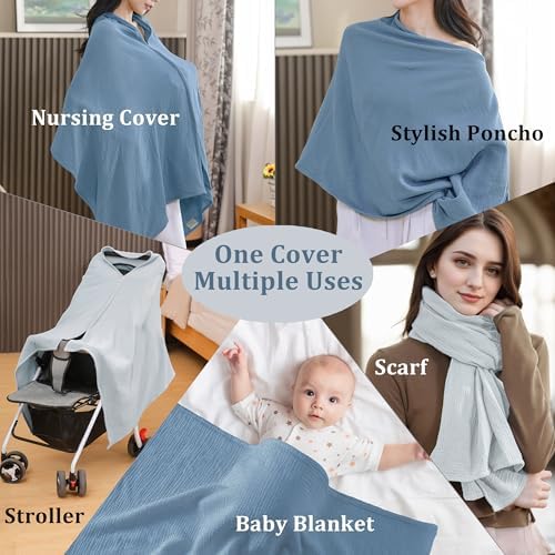 Mother using Tado Muslin breastfeeding cover for privacy