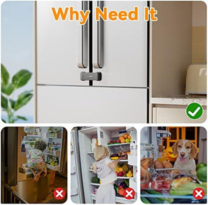 Eudemon refrigerator safety lock installed on double doors