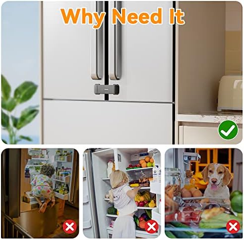 Eudemon refrigerator safety lock installed on double doors