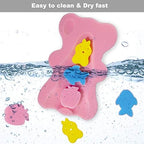 Packaging and overview of the Fiabc skid-proof pink baby bath mat