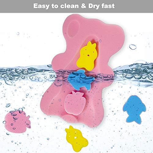 Packaging and overview of the Fiabc skid-proof pink baby bath mat