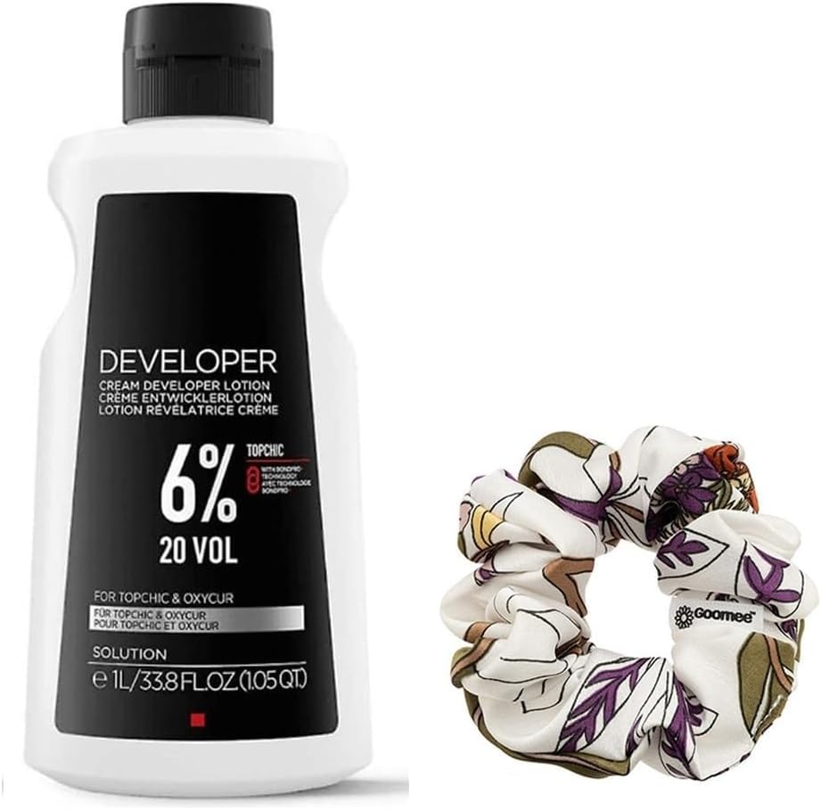 M Hair Designs Topchic 6% 20 Volume Developer and Goomee Scrunchie professional hair color kit.