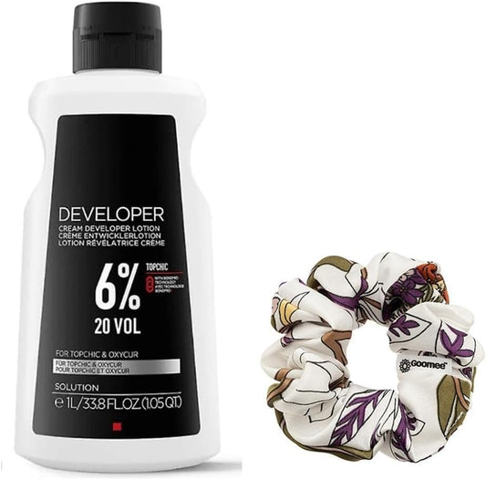 M Hair Designs Topchic 6% 20 Volume Developer and Goomee Scrunchie professional hair color kit.