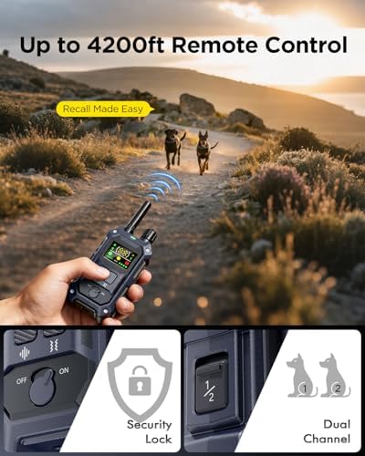 Blackdog premium imported pet training shock collar kit with built-in high visibility nighttime strobe light.