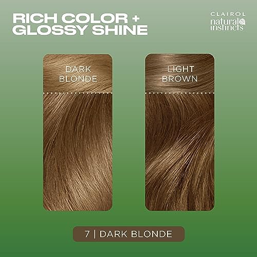 Close up view of the non drip cream formula logo on the Clairol Natural Instincts hair color box.