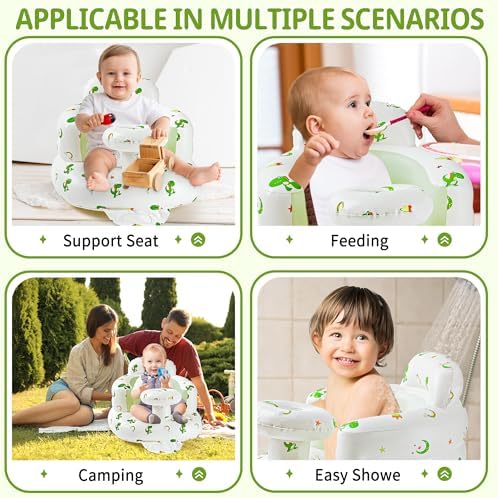 Dinosaur pattern baby sitting trainer chair side profile