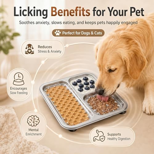 Cdipesp stainless steel lick mat for anxiety relief during bath time