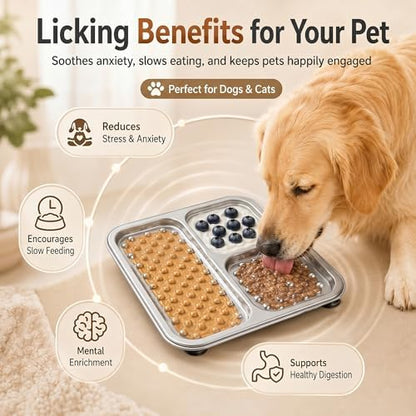 Cdipesp stainless steel lick mat for anxiety relief during bath time