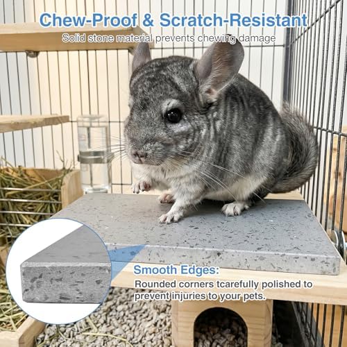 Chinchilla Cooling Stone Durable Cool Down Easy Clean in Hot Summer for Rabbit Hamster Guinea Pig Chinchilla Kitten Small Animals Spots of Dark Grey - Image 5
