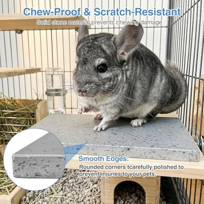 Chinchilla Cooling Stone Durable Cool Down Easy Clean in Hot Summer for Rabbit Hamster Guinea Pig Chinchilla Kitten Small Animals Spots of Dark Grey - Image 5